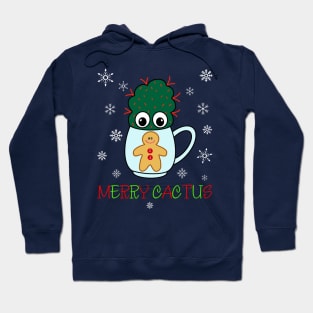 Merry Cactus - Small Cactus With Red Spikes In Christmas Mug Hoodie